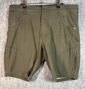 Kuhl Mens Ramblr Vintage Patina Dye Shorts Size 36 Green Outdoor Hiking